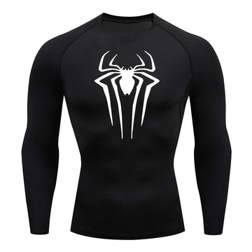 Spider Emblem Long Sleeve Compression Shirt