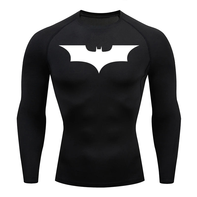 Dark Night Bat Long Sleeve Compression Shirt
