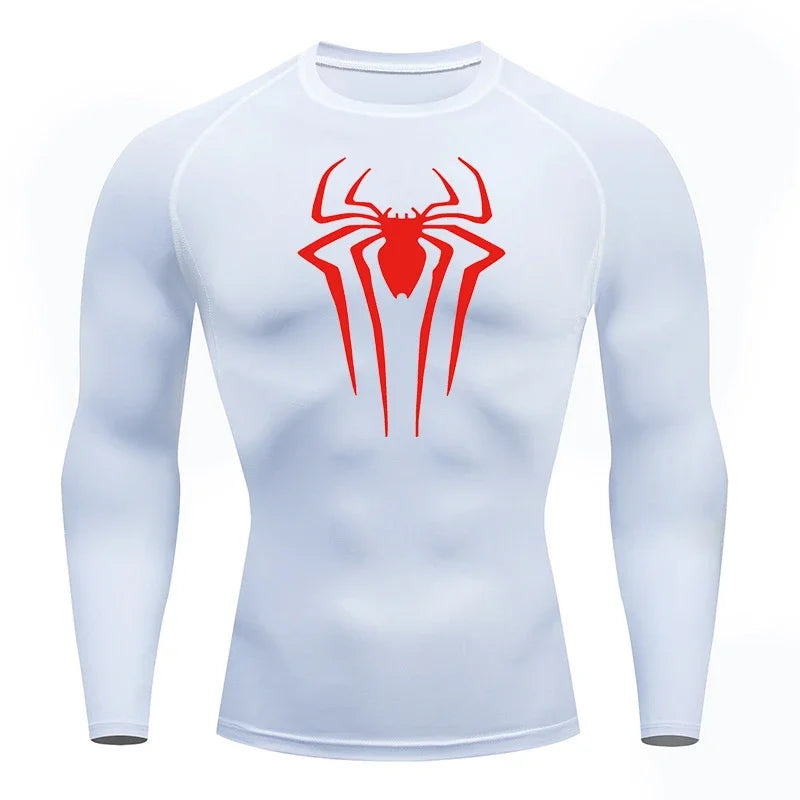 Spider Emblem Long Sleeve Compression Shirt