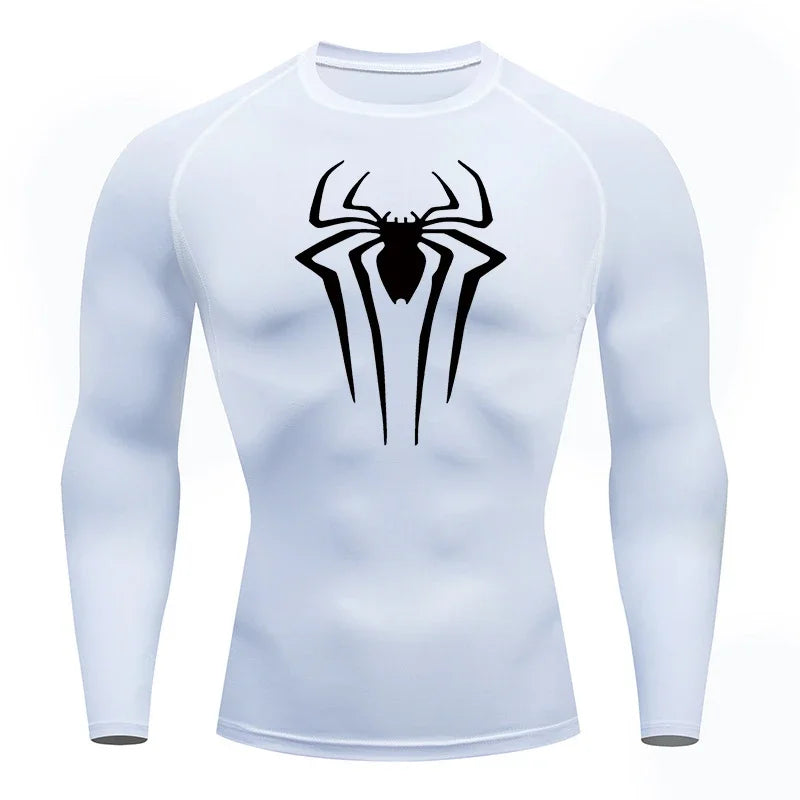 Spider Emblem Long Sleeve Compression Shirt