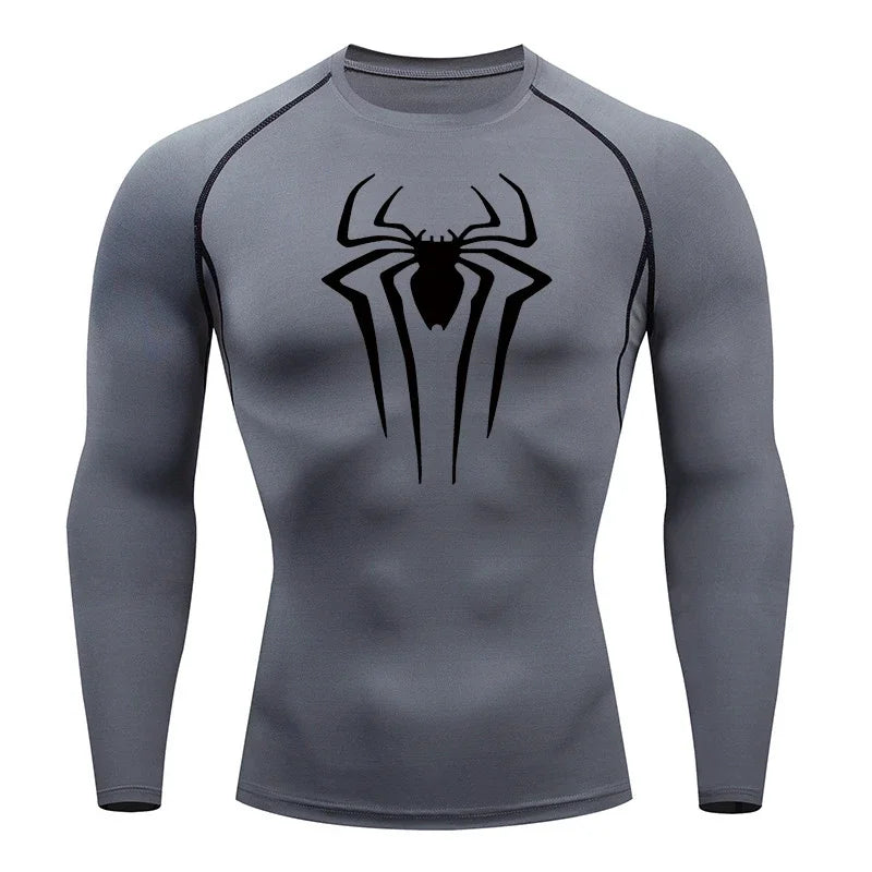 Spider Emblem Long Sleeve Compression Shirt